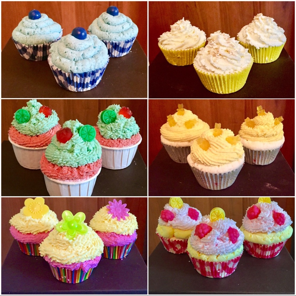 Assorted Bath bombs and bath bomb cupcakes